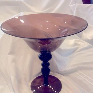 Large Blown Glass Tall Stem Bowl—$30.